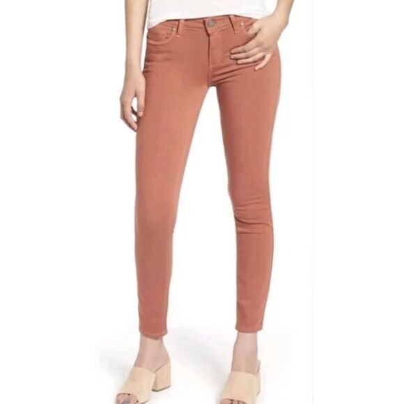 PAIGE Verdugo Ankle Low Rise Skinny Jeans Orange Size 25 - Picture 1 of 11